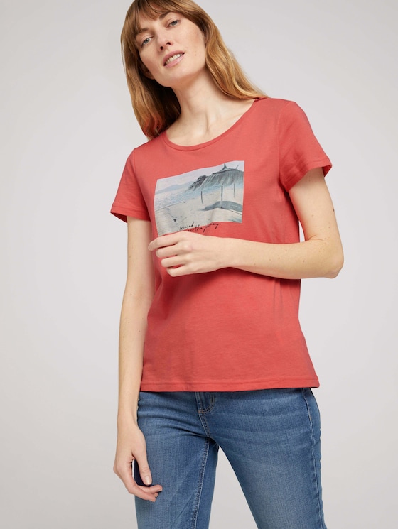 Print T-Shirt mit Bio-Baumwolle - Frauen - flamingo flower Print T-Shirt mit Bio-Baumwolle - Frauen - flamingo flower - 5 - TOM TAILOR