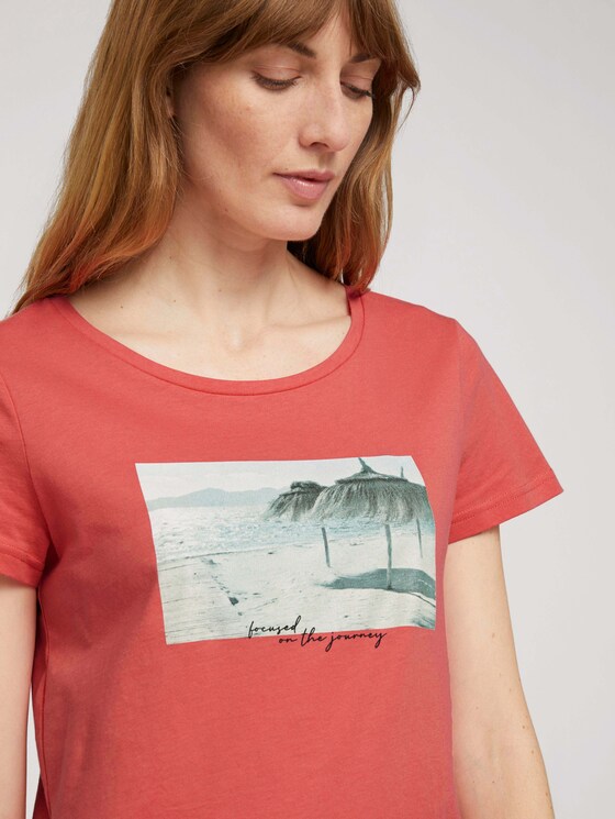 Print T-Shirt mit Bio-Baumwolle - Frauen - flamingo flower Print T-Shirt mit Bio-Baumwolle - Frauen - flamingo flower - 9 - TOM TAILOR