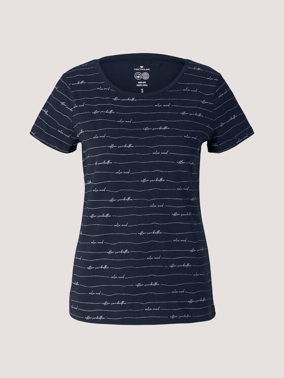 Print T-Shirt mit Bio-Baumwolle - Frauen - blue wording design Print T-Shirt mit Bio-Baumwolle - Frauen - blue wording design - 7 - TOM TAILOR