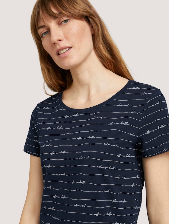 Print T-Shirt mit Bio-Baumwolle - Frauen - blue wording design Print T-Shirt mit Bio-Baumwolle - Frauen - blue wording design - 9 - TOM TAILOR