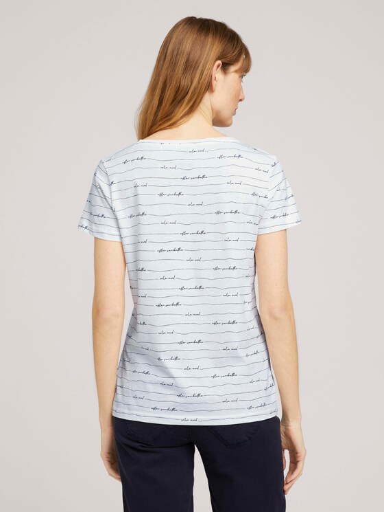 Print T-Shirt mit Bio-Baumwolle - Frauen - offwhite wording design Print T-Shirt mit Bio-Baumwolle - Frauen - offwhite wording design - 2 - TOM TAILOR