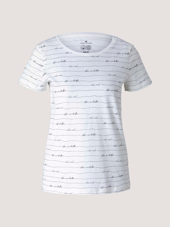 Print T-Shirt mit Bio-Baumwolle - Frauen - offwhite wording design Print T-Shirt mit Bio-Baumwolle - Frauen - offwhite wording design - 7 - TOM TAILOR