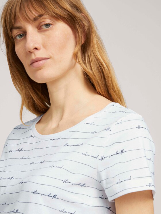 Print T-Shirt mit Bio-Baumwolle - Frauen - offwhite wording design Print T-Shirt mit Bio-Baumwolle - Frauen - offwhite wording design - 9 - TOM TAILOR