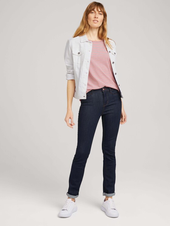 Print T-Shirt mit Bio-Baumwolle - Frauen - offwhite red stripe Print T-Shirt mit Bio-Baumwolle - Frauen - offwhite red stripe - 3 - TOM TAILOR