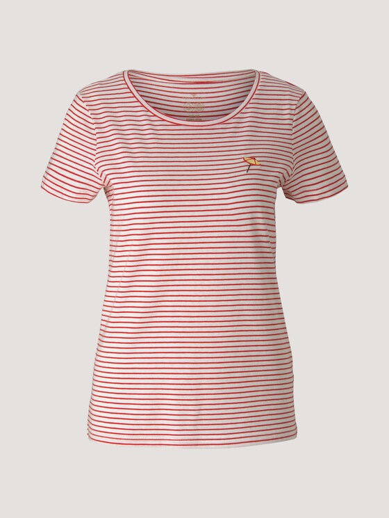Print T-Shirt mit Bio-Baumwolle - Frauen - offwhite red stripe Print T-Shirt mit Bio-Baumwolle - Frauen - offwhite red stripe - 7 - TOM TAILOR