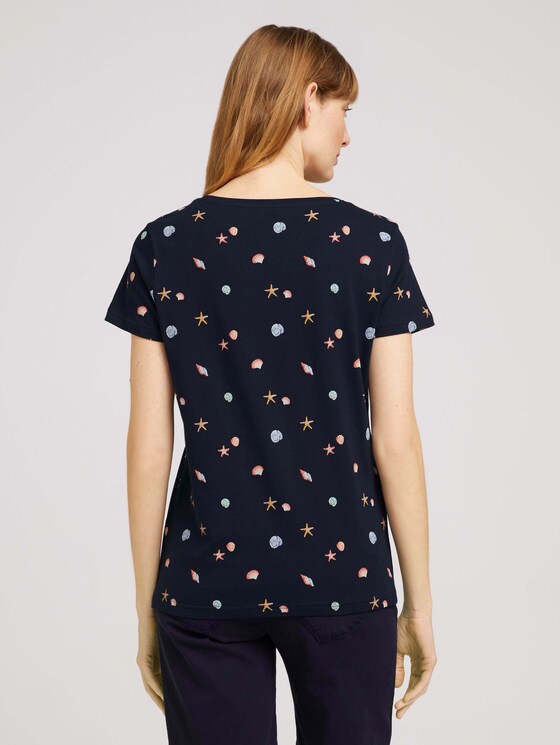 Print T-Shirt mit Bio-Baumwolle - Frauen - navy seashell design Print T-Shirt mit Bio-Baumwolle - Frauen - navy seashell design - 2 - TOM TAILOR
