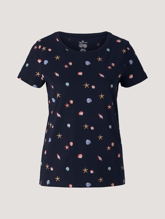 Print T-Shirt mit Bio-Baumwolle - Frauen - navy seashell design Print T-Shirt mit Bio-Baumwolle - Frauen - navy seashell design - 7 - TOM TAILOR