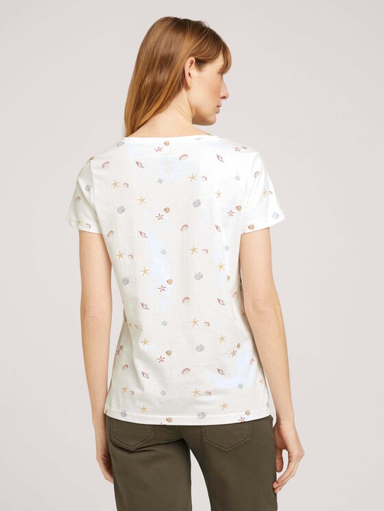 Print T-Shirt mit Bio-Baumwolle - Frauen - offwhite seashell design Print T-Shirt mit Bio-Baumwolle - Frauen - offwhite seashell design - 2 - TOM TAILOR