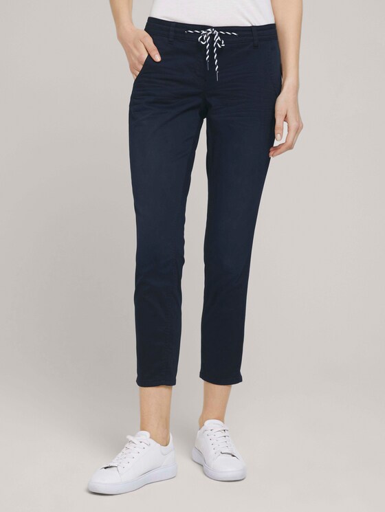 Tapered Relaxed Hose mit Kordelzug - Frauen - Sky Captain Blue Tapered Relaxed Hose mit Kordelzug - Frauen - Sky Captain Blue - 1 - TOM TAILOR
