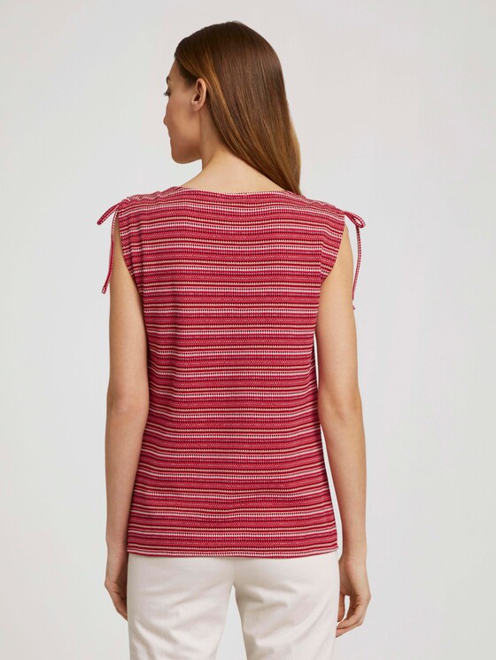Gestreiftes Top mit Bio-Baumwolle - Frauen - red structure design Gestreiftes Top mit Bio-Baumwolle - Frauen - red structure design - 2 - TOM TAILOR