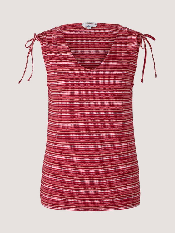 Gestreiftes Top mit Bio-Baumwolle - Frauen - red structure design Gestreiftes Top mit Bio-Baumwolle - Frauen - red structure design - 7 - TOM TAILOR