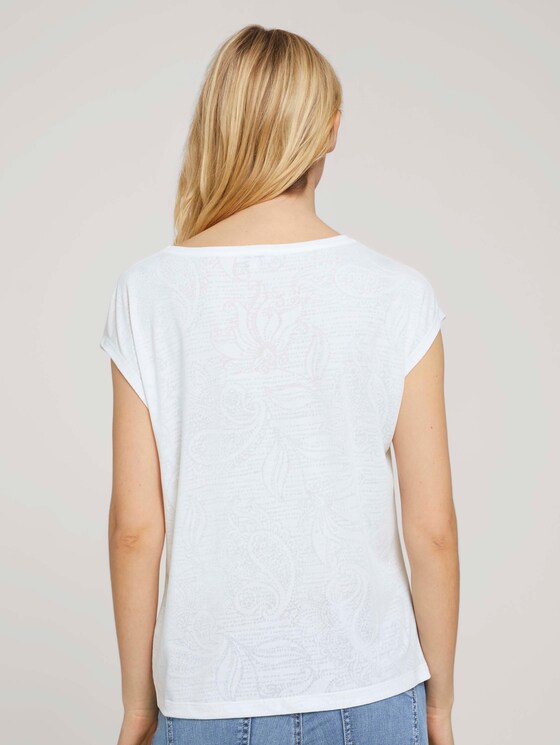 T-Shirt mit Knotendetail - Frauen - offwhite paisley design T-Shirt mit Knotendetail - Frauen - offwhite paisley design - 2 - TOM TAILOR