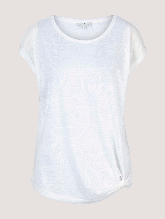 T-Shirt mit Knotendetail - Frauen - offwhite paisley design T-Shirt mit Knotendetail - Frauen - offwhite paisley design - 7 - TOM TAILOR