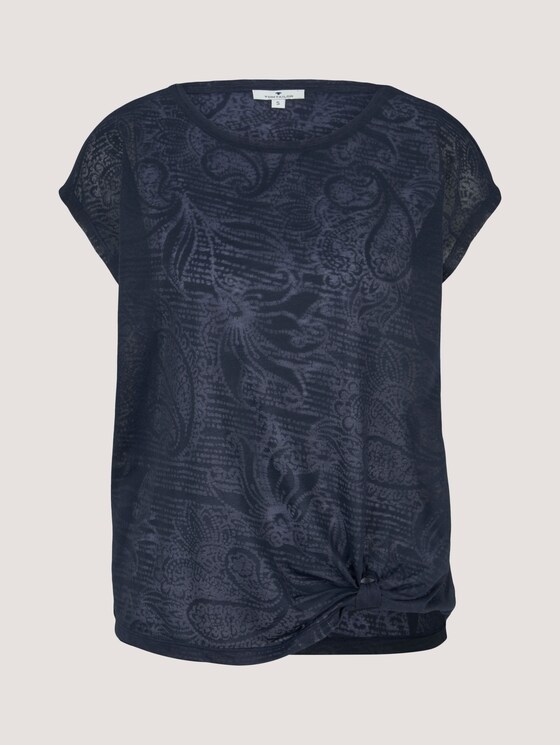 T-Shirt mit Knotendetail - Frauen - blue paisley design T-Shirt mit Knotendetail - Frauen - blue paisley design - 7 - TOM TAILOR
