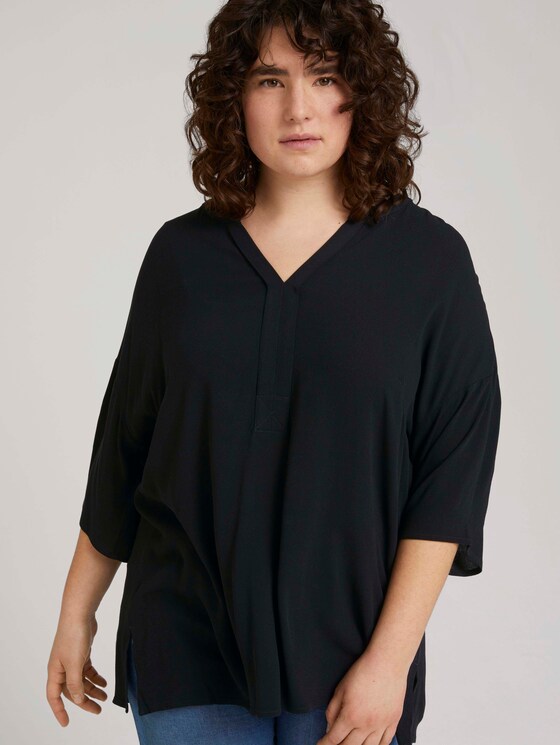 Plus - Tunika Kurzarmbluse mit LENZING™ ECOVERO™ - Frauen - deep black Plus - Tunika Kurzarmbluse mit LENZING™ ECOVERO™ - Frauen - deep black - 5 - My True Me