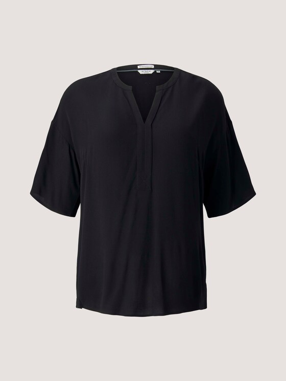 Plus - Tunika Kurzarmbluse mit LENZING™ ECOVERO™ - Frauen - deep black Plus - Tunika Kurzarmbluse mit LENZING™ ECOVERO™ - Frauen - deep black - 7 - My True Me
