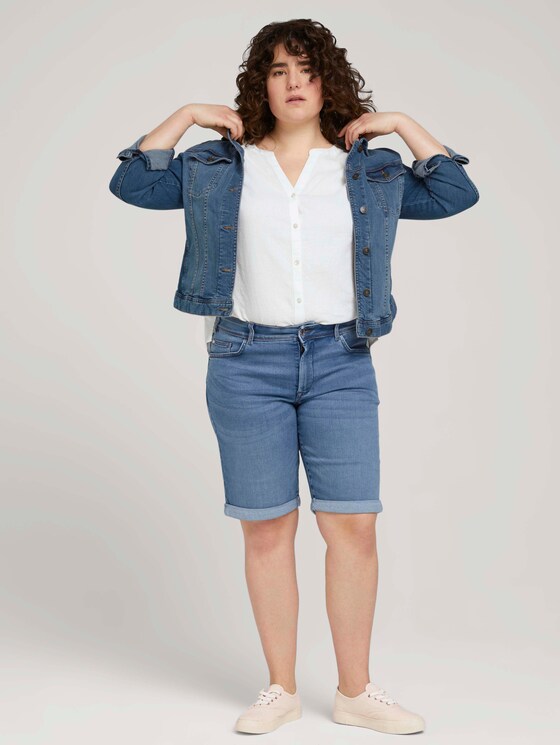 Plus - Henleybluse mit Leinen - Frauen - Whisper White Plus - Henleybluse mit Leinen - Frauen - Whisper White - 3 - My True Me