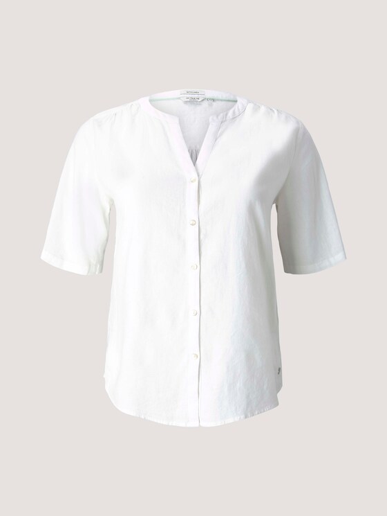 Plus - Henleybluse mit Leinen - Frauen - Whisper White Plus - Henleybluse mit Leinen - Frauen - Whisper White - 7 - My True Me