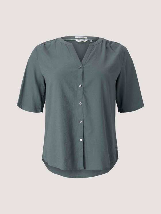 Curvy - Henleybluse mit Leinen - Frauen - washed jasper green Curvy - Henleybluse mit Leinen - Frauen - washed jasper green - 7 - My True Me