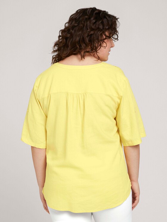Henleybluse mit Leinen - Frauen - mellow yellow Henleybluse mit Leinen - Frauen - mellow yellow - 2 - My True Me