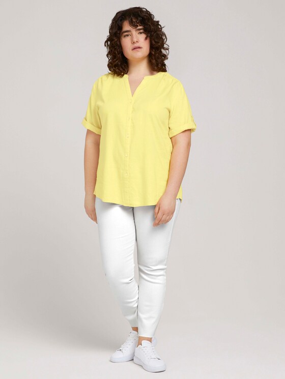 Henleybluse mit Leinen - Frauen - mellow yellow Henleybluse mit Leinen - Frauen - mellow yellow - 3 - My True Me