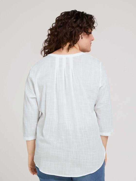 Curvy - Tunika Bluse mit Bio-Baumwolle - Frauen - Whisper White Curvy - Tunika Bluse mit Bio-Baumwolle - Frauen - Whisper White - 2 - My True Me