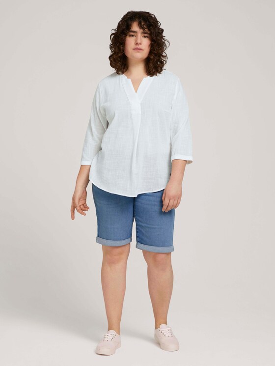 Curvy - Tunika Bluse mit Bio-Baumwolle - Frauen - Whisper White Curvy - Tunika Bluse mit Bio-Baumwolle - Frauen - Whisper White - 3 - My True Me