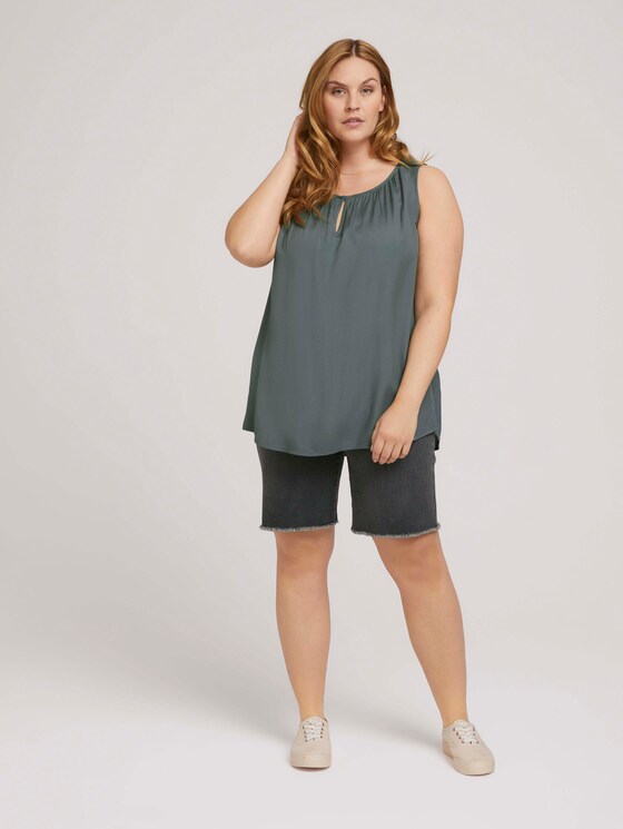 ärmellose Bluse - Frauen - washed jasper green ärmellose Bluse - Frauen - washed jasper green - 3 - My True Me