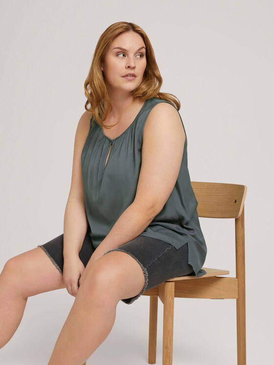 ärmellose Bluse - Frauen - washed jasper green ärmellose Bluse - Frauen - washed jasper green - 5 - My True Me