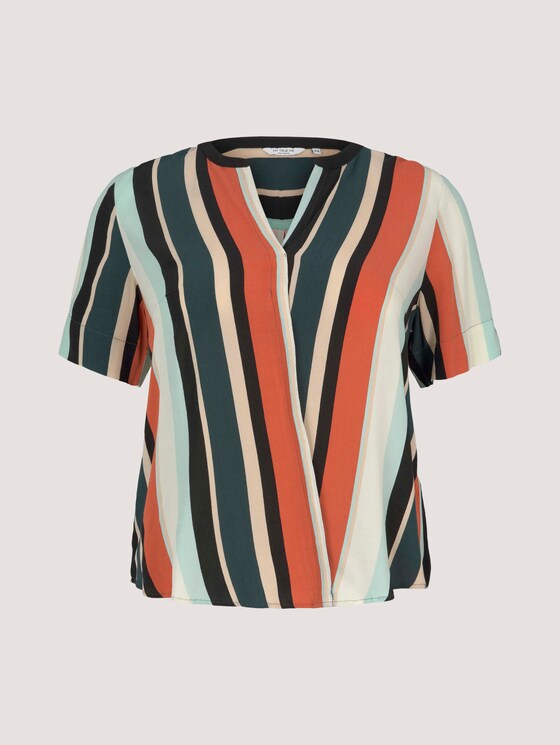Curvy - Gestreifte Bluse mit schräger Leiste - Frauen - multicolor sahara stripe Curvy - Gestreifte Bluse mit schräger Leiste - Frauen - multicolor sahara stripe - 7 - My True Me