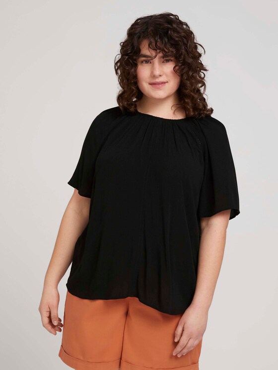 Plus - Gemusterte Bluse mit LENZING™ ECOVERO™ - Frauen - deep black Plus - Gemusterte Bluse mit LENZING™ ECOVERO™ - Frauen - deep black - 1 - My True Me