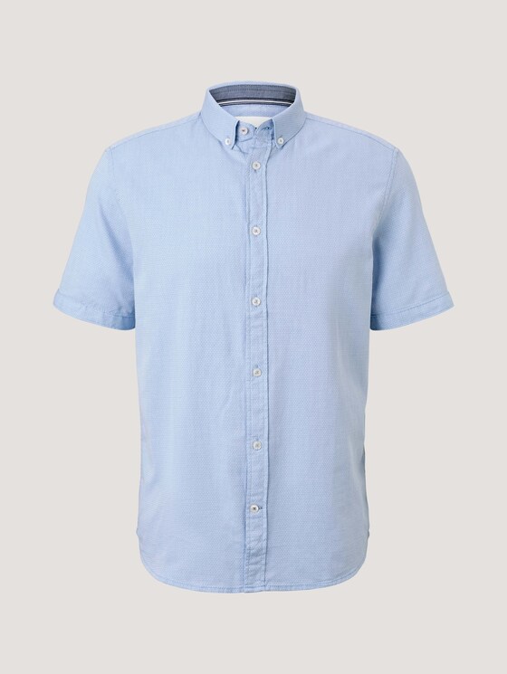 strukturiertes Kurzarmhemd - Männer - light blue white structure strukturiertes Kurzarmhemd - Männer - light blue white structure - 7 - TOM TAILOR