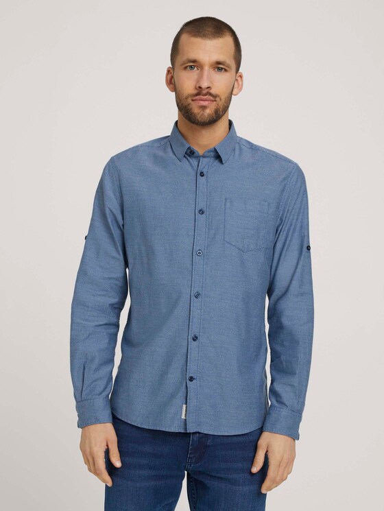 gestreiftes Hemd - Männer - navy horizontal small stripe gestreiftes Hemd - Männer - navy horizontal small stripe - 1 - TOM TAILOR