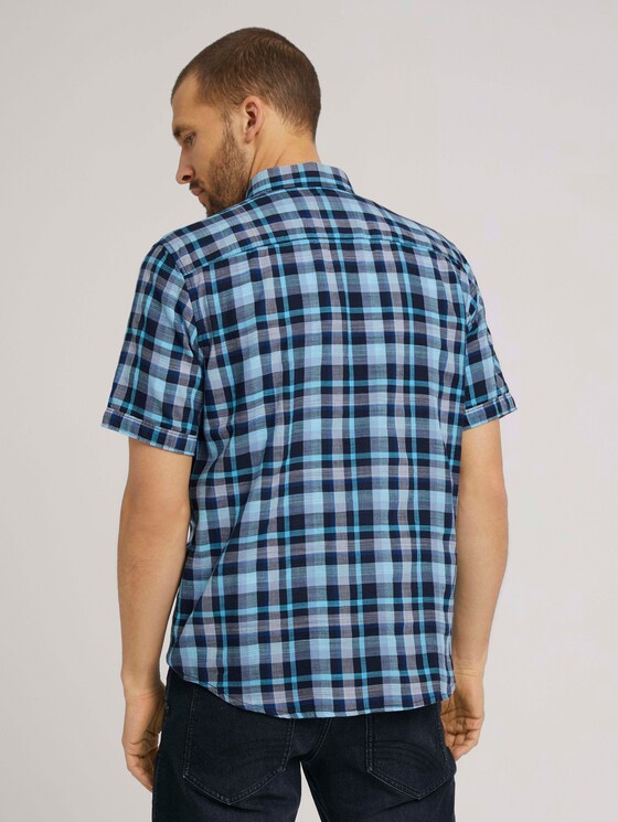 kariertes Kurzarmhemd - Männer - blue shades structure check kariertes Kurzarmhemd - Männer - blue shades structure check - 2 - TOM TAILOR