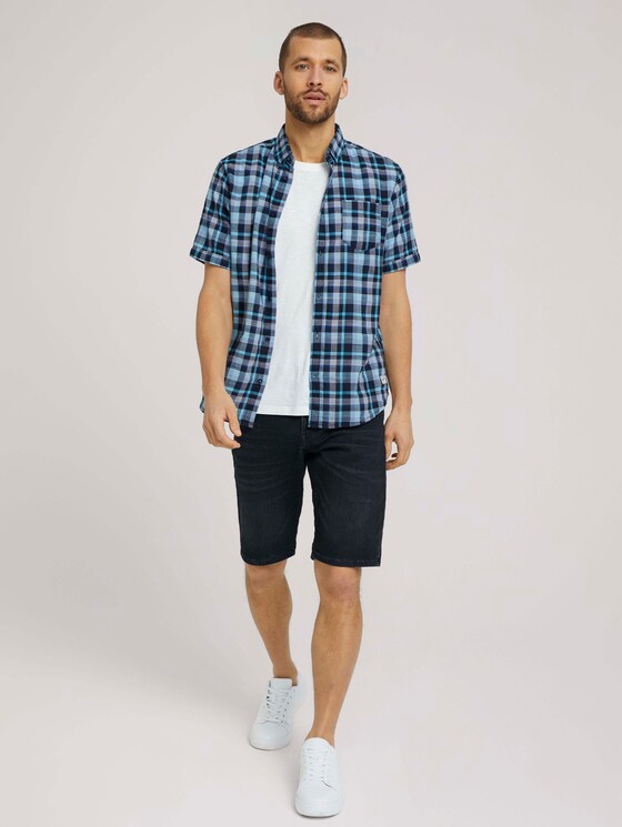 kariertes Kurzarmhemd - Männer - blue shades structure check kariertes Kurzarmhemd - Männer - blue shades structure check - 3 - TOM TAILOR