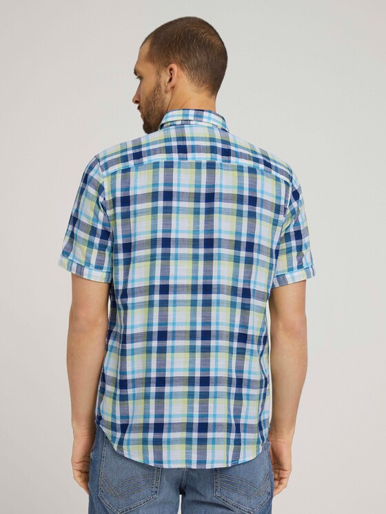 kariertes Kurzarmhemd - Männer - yellow blue structure check kariertes Kurzarmhemd - Männer - yellow blue structure check - 2 - TOM TAILOR
