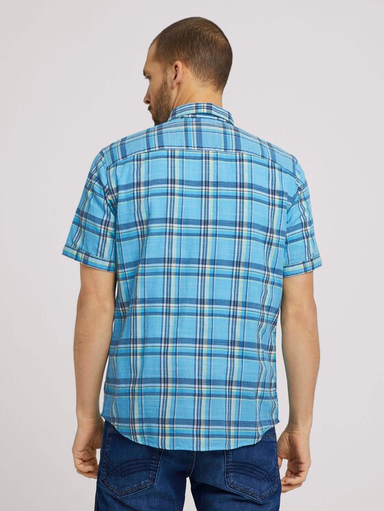 kariertes Kurzarmhemd - Männer - turquoise yellow struct check kariertes Kurzarmhemd - Männer - turquoise yellow struct check - 2 - TOM TAILOR