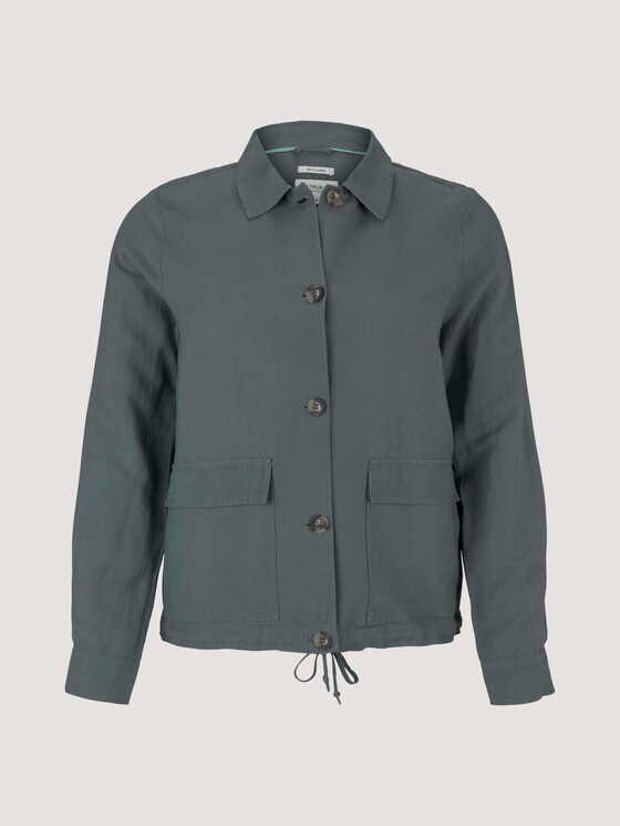 Blazer Hemdjacke mit Leinen - Frauen - washed jasper green Blazer Hemdjacke mit Leinen - Frauen - washed jasper green - 7 - My True Me