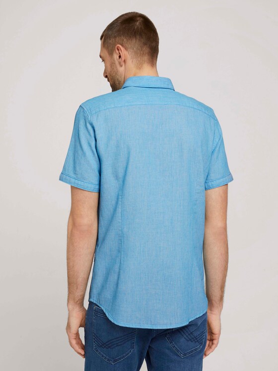 Strukturiertes Kurzarmhemd - Männer - turquoise structure Strukturiertes Kurzarmhemd - Männer - turquoise structure - 2 - TOM TAILOR