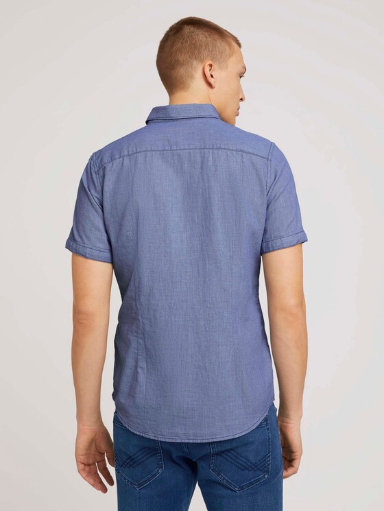 Strukturiertes Kurzarmhemd mit Bio-Baumwolle - Männer - after dark blue Strukturiertes Kurzarmhemd mit Bio-Baumwolle - Männer - after dark blue - 2 - TOM TAILOR