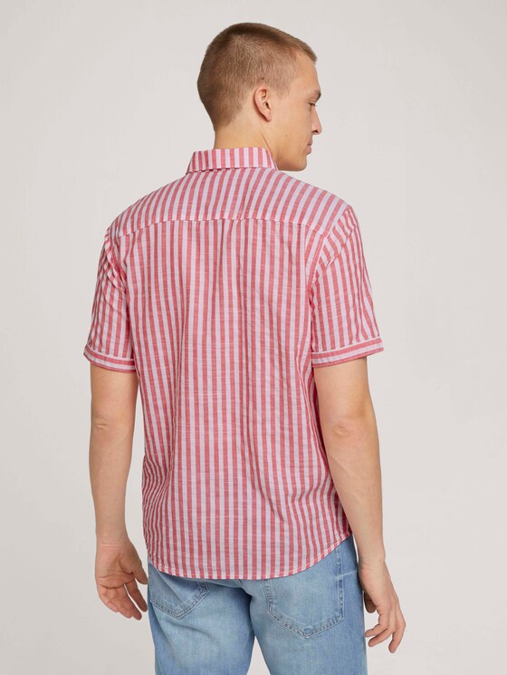 gestreept overhemd met korte mouwen - Mannen - red white big stripe gestreept overhemd met korte mouwen - Mannen - red white big stripe - 2 - TOM TAILOR