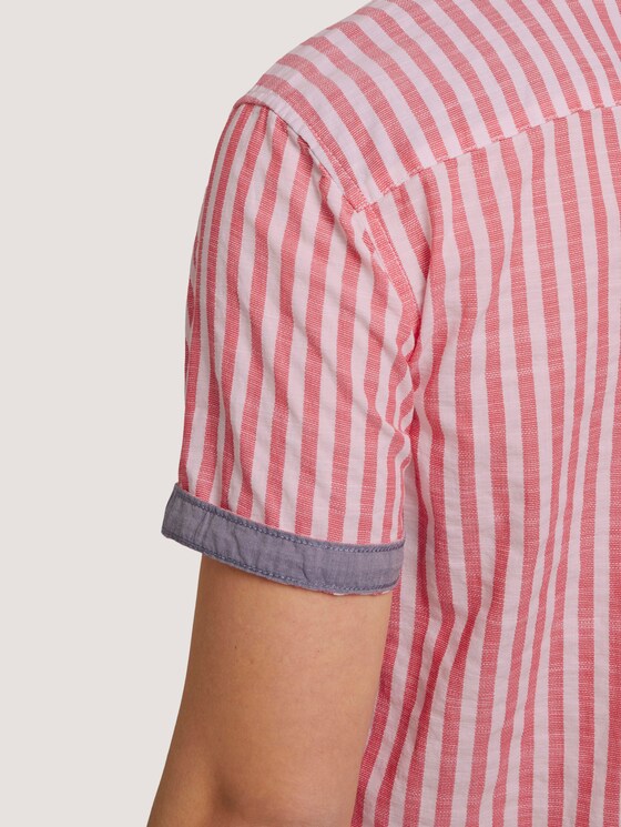 gestreept overhemd met korte mouwen - Mannen - red white big stripe gestreept overhemd met korte mouwen - Mannen - red white big stripe - 9 - TOM TAILOR
