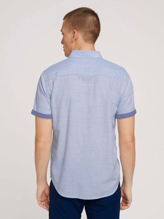 gestreept overhemd met korte mouwen - Mannen - light blue white structure gestreept overhemd met korte mouwen - Mannen - light blue white structure - 2 - TOM TAILOR