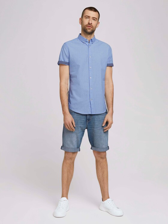 strukturiertes Kurzarmhemd - Männer - blue chambray with dobby strukturiertes Kurzarmhemd - Männer - blue chambray with dobby - 3 - TOM TAILOR