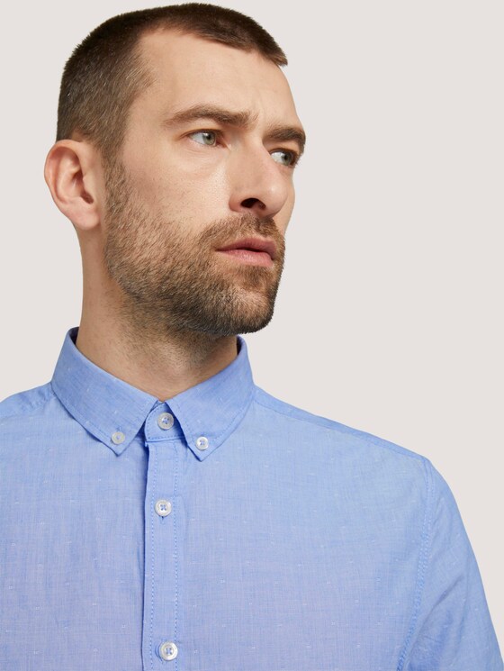 strukturiertes Kurzarmhemd - Männer - blue chambray with dobby strukturiertes Kurzarmhemd - Männer - blue chambray with dobby - 9 - TOM TAILOR