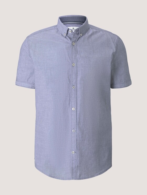 strukturiertes Kurzarmhemd - Männer - navy chambray with dobby strukturiertes Kurzarmhemd - Männer - navy chambray with dobby - 7 - TOM TAILOR