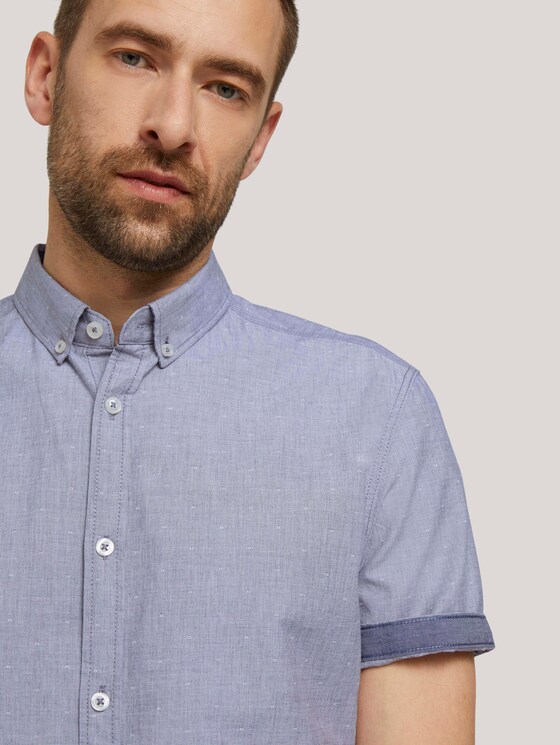 strukturiertes Kurzarmhemd - Männer - navy chambray with dobby strukturiertes Kurzarmhemd - Männer - navy chambray with dobby - 9 - TOM TAILOR