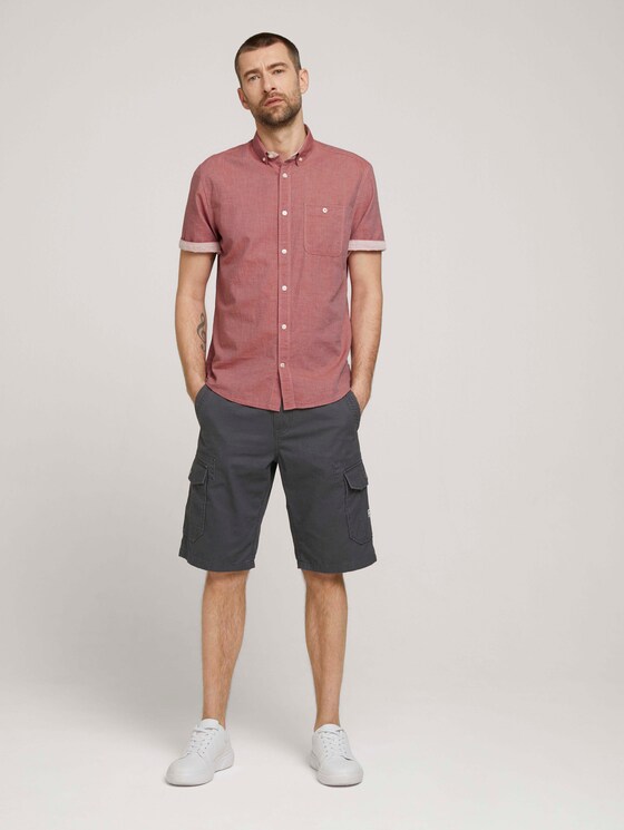 Kurzarmhemd - Männer - red white two face twill Kurzarmhemd - Männer - red white two face twill - 3 - TOM TAILOR