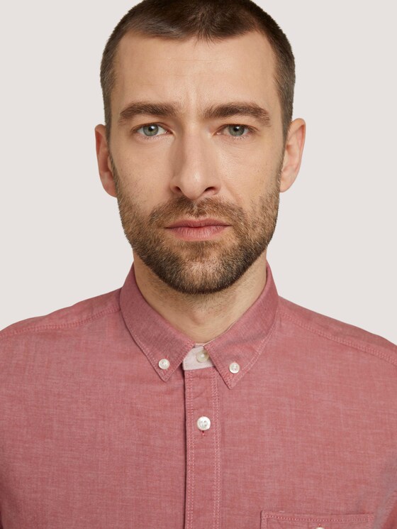 Kurzarmhemd - Männer - red white two face twill Kurzarmhemd - Männer - red white two face twill - 9 - TOM TAILOR