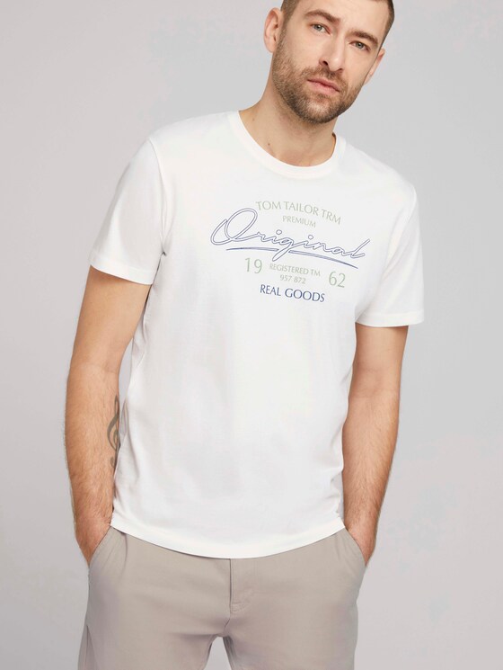 T-Shirt mit Print - Männer - Off White T-Shirt mit Print - Männer - Off White - 5 - TOM TAILOR